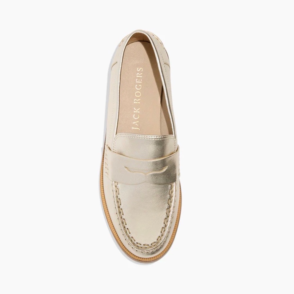 Jack Rogers Platinum Tipson Leather Penny Loafer